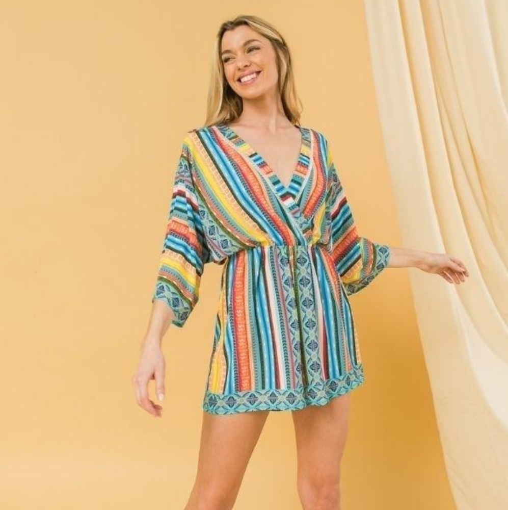 SOLD Vacay Me Romper Multicolored Women size Large